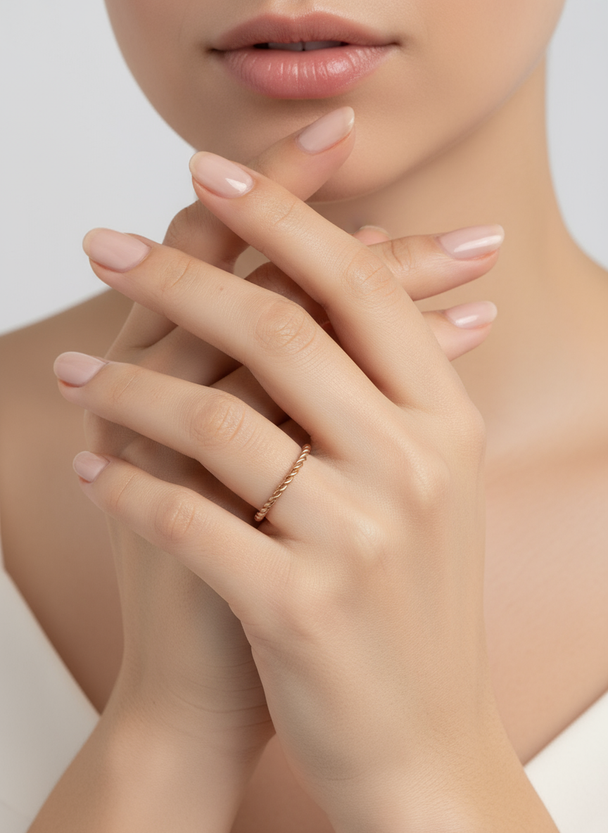 Dezenter Damenring – 18 Karat vergoldet – Roségold, Gold &amp; Silber