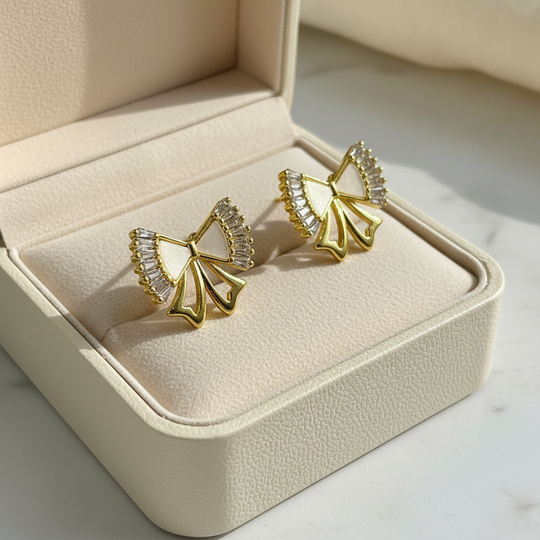 Strik oorknopjes in luxe doos