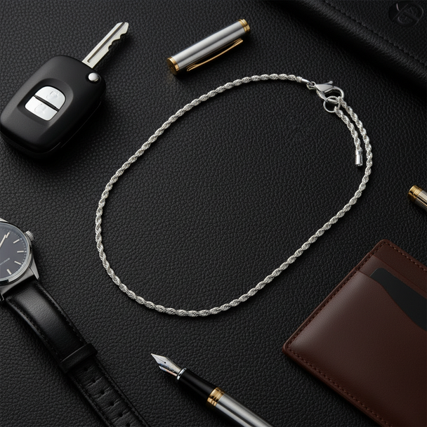 Zilver Koord Ketting Diamond Cut