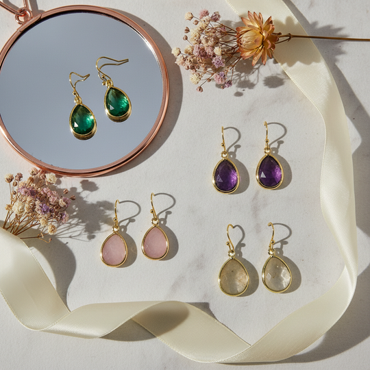 Druppel oorbellen met elegante elementen - alle kleuren