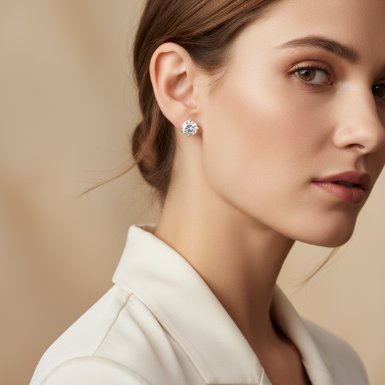 Elegante Gouden Oorknopjes met Kristal