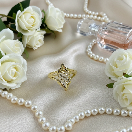 Ring Goud 14K met Steentjes