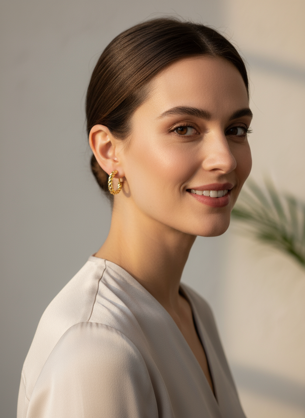 Dezente Creolen – 18 Karat vergoldet – Gold &amp; Silber