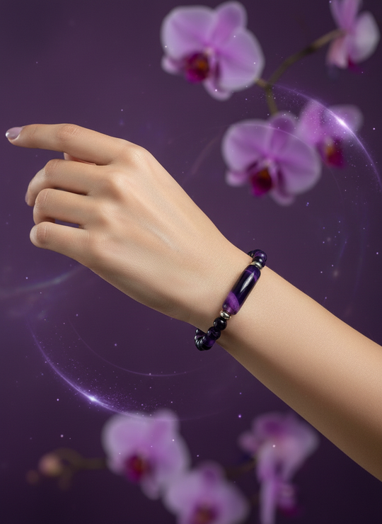 Paarse Agaat Armband 8mm