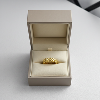 Dubbele bolletjesring in luxe sieradendoos zonder logo