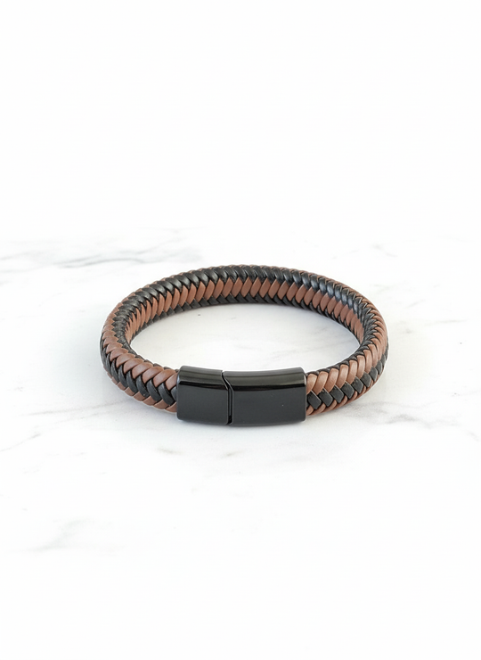 Heren Armband Bruin Zwart Leer