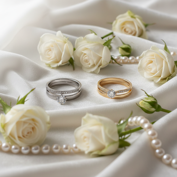 Creatieve styling beide kleuren met rozen