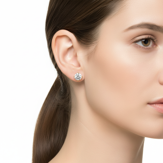 Elegante Gouden Oorknopjes met Kristal