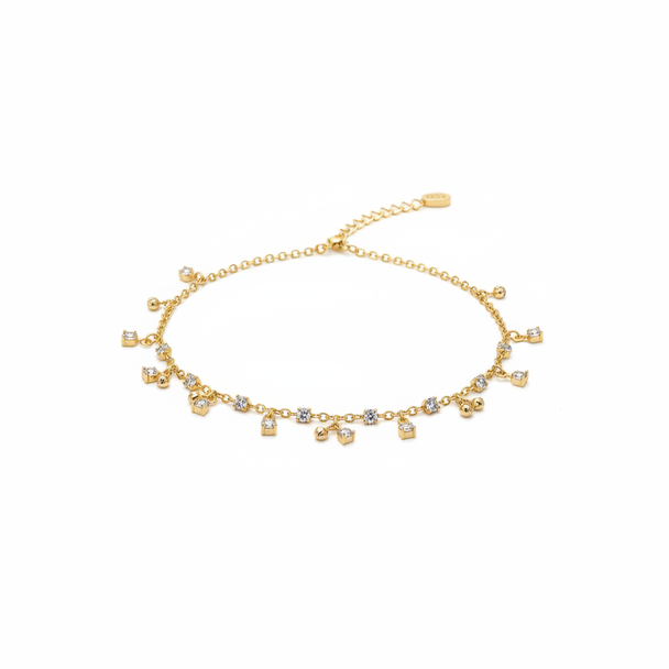 Enkelbandje Goud met Zirkonia