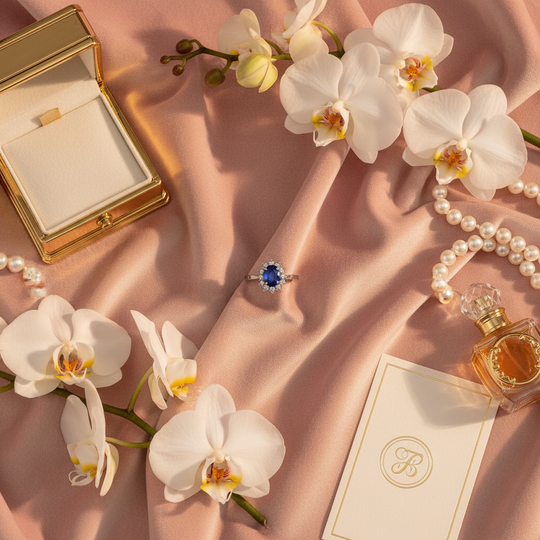 Ring Lady Diana Blauwe Saffier