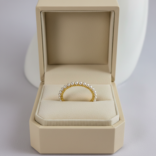 Zoetwaterparel ring in luxe sieradendoos zonder logo