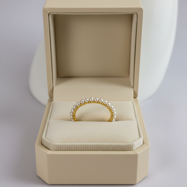 Zoetwaterparel ring in luxe sieradendoos zonder logo