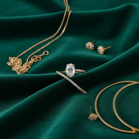 Creatieve styling met groen fluweel