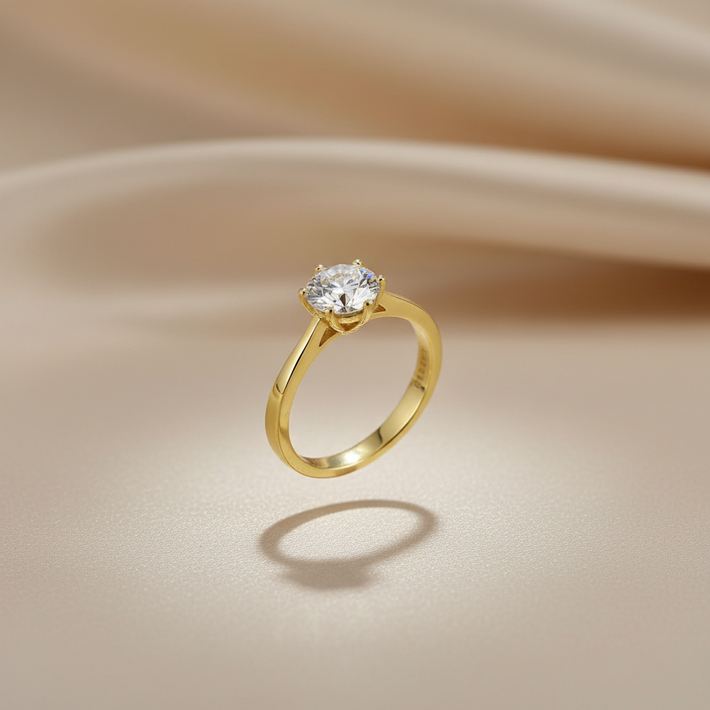 Zwevende solitaire verlovingsring 1 karaat