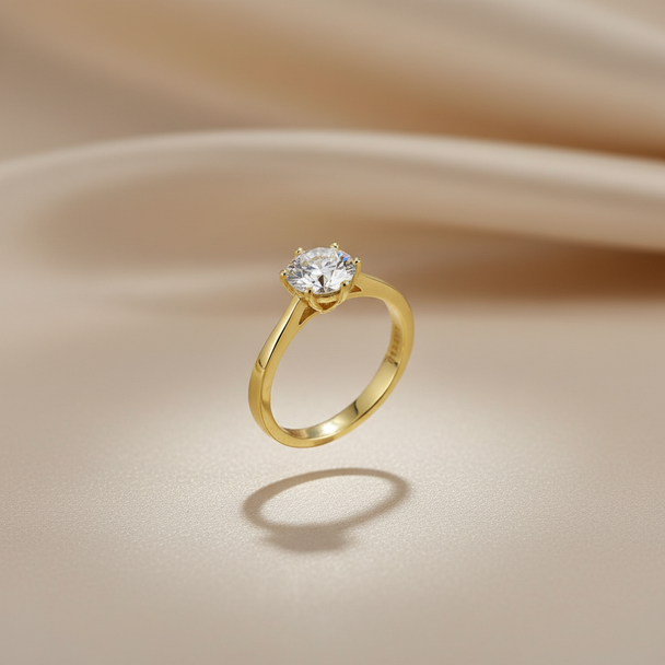 Zwevende solitaire verlovingsring 1 karaat