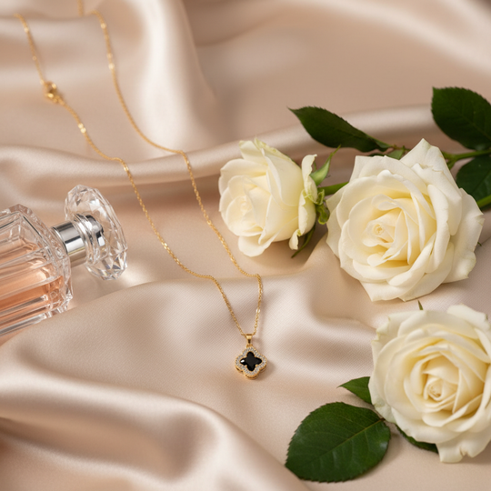 Klavervier Ketting Goud 18K