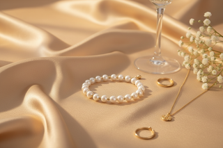 Parel Armband Goud - Luxe gouden armband met witte parels