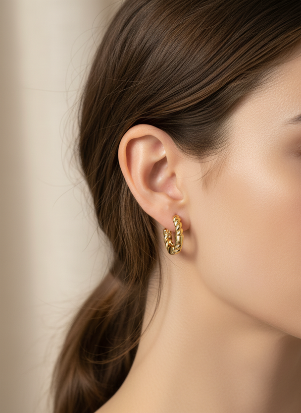 Twisted Hoops Goud 18K
