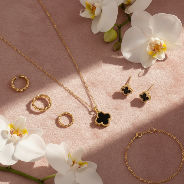 Klavervier Ketting Goud 18K