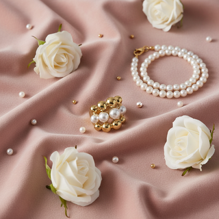 Creatieve styling met fluweel en rozen