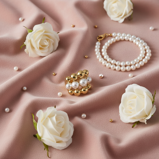 Creatieve styling met fluweel en rozen