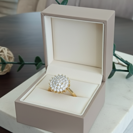 Zirkonia bloem ring in luxe sieradendoos zonder logo