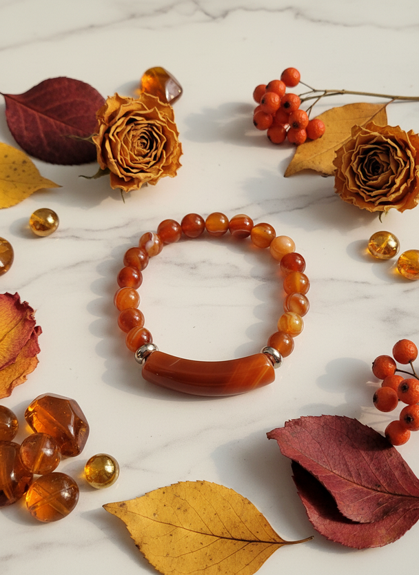 Oranje Agaat Armband