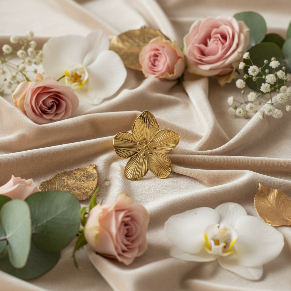 Creatieve styling bloem ring met bloemen