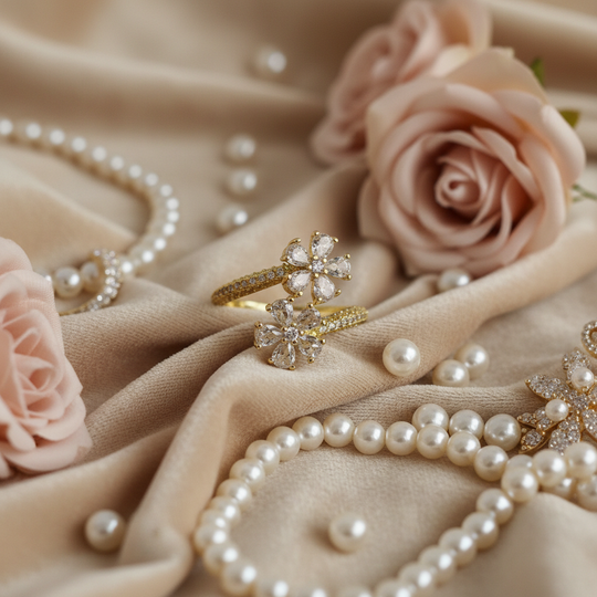 Creatieve styling met champagne fluweel