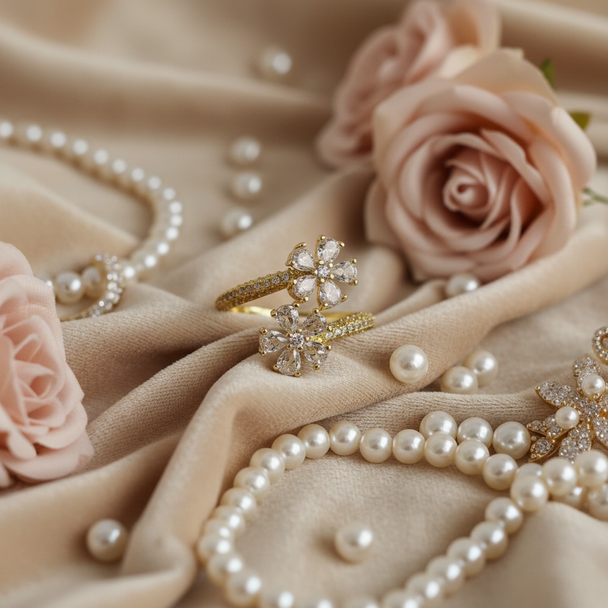 Creatieve styling met champagne fluweel