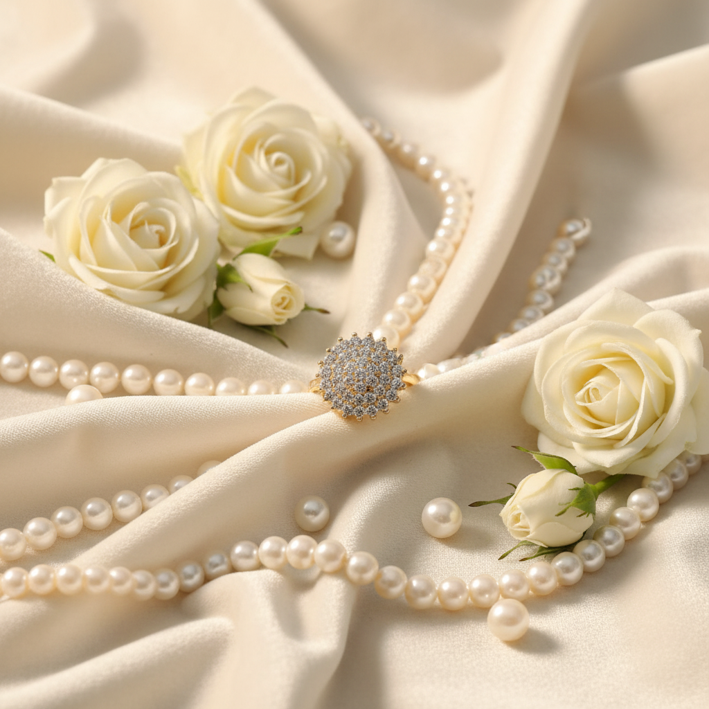 Creatieve styling met fluweel en rozen