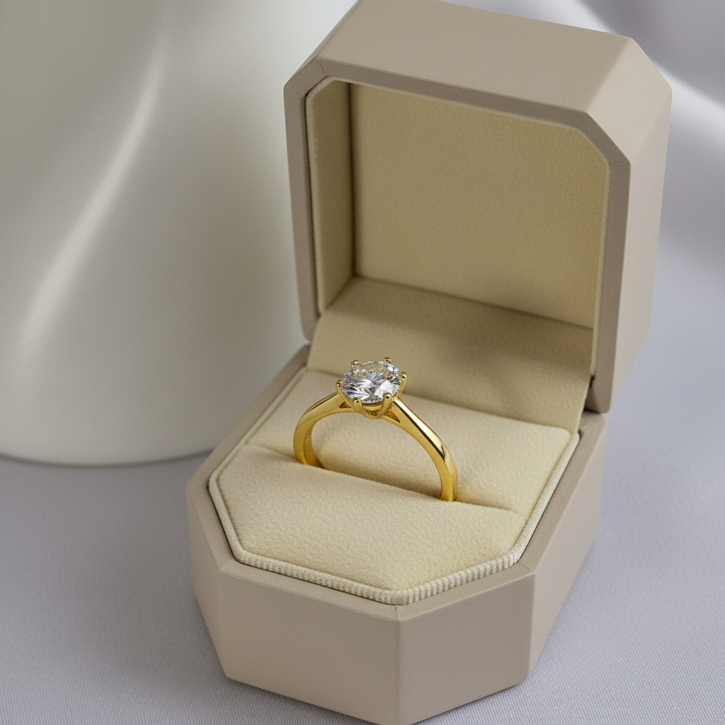 Verlovingsring in luxe sieradendoos zonder logo