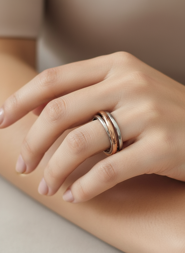 Mindfulness Ring Set - Anti-Angst - Rosé/Goud/Zilver