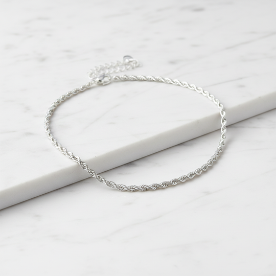 Zilver Koord Ketting Diamond Cut