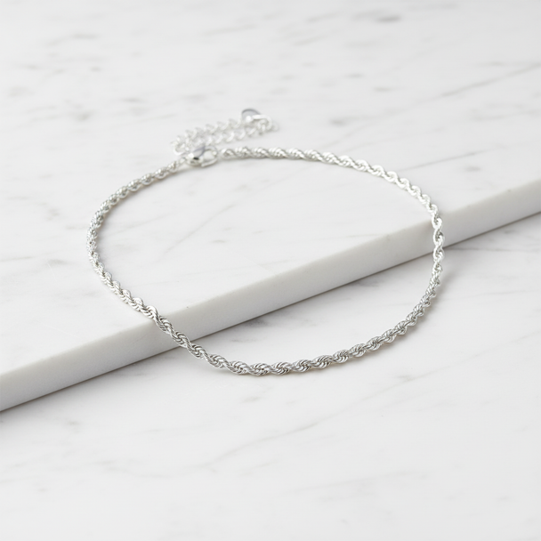 Zilver Koord Ketting Diamond Cut