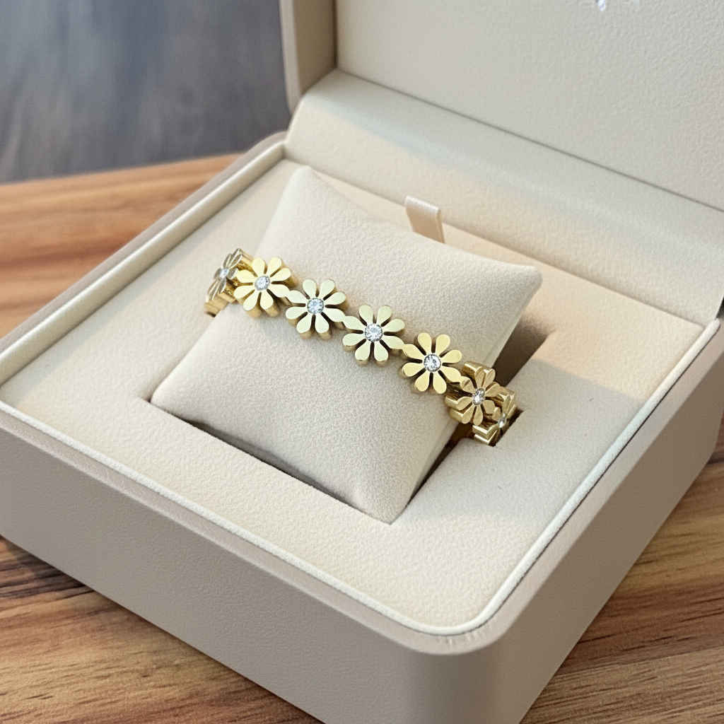 Bloemen armband in luxe sieradendoos zonder logo