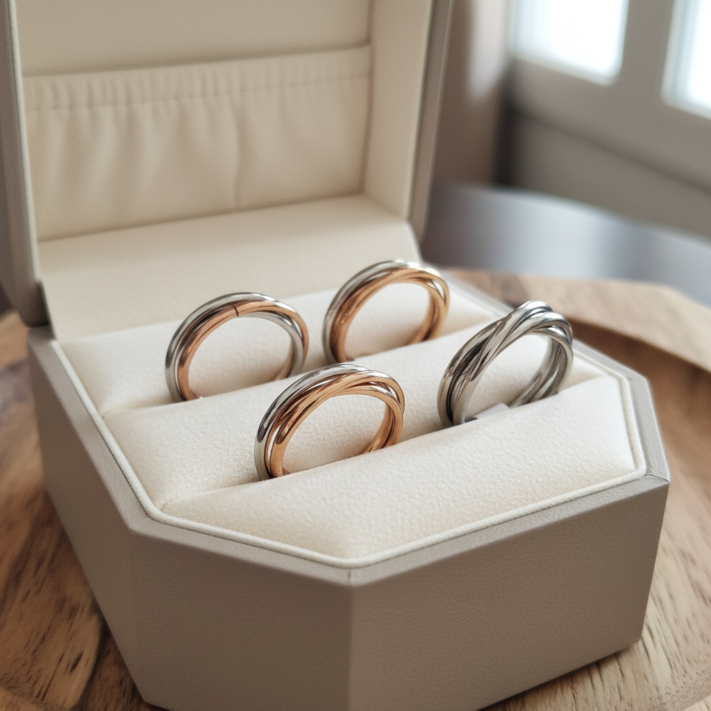 Alle variaties mindfulness ringen in luxe sieradendoos