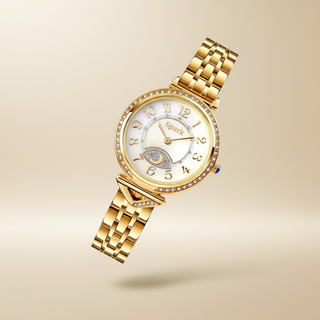 Gouden horloge zwevend - luxe productfoto