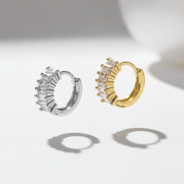 Creool oorbellen zwevend - zilver en goud