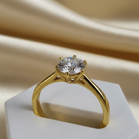 Close-up detail 1 karaat zirkonia steen