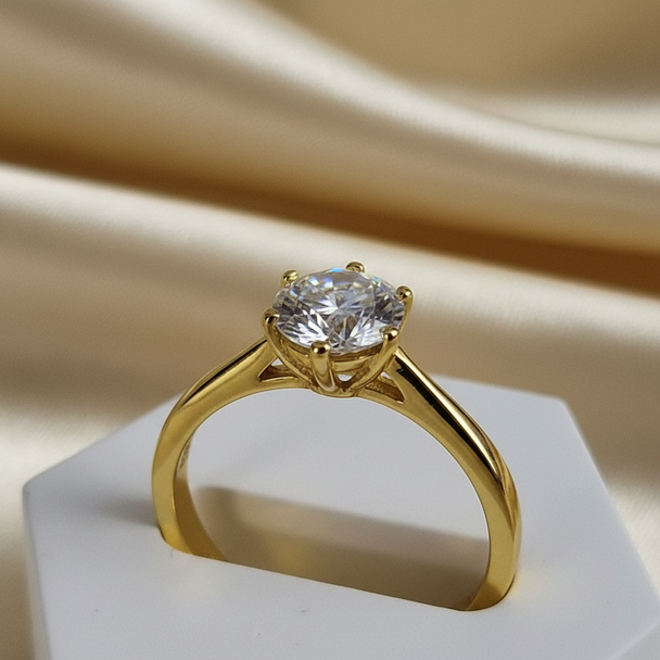 Close-up detail 1 karaat zirkonia steen