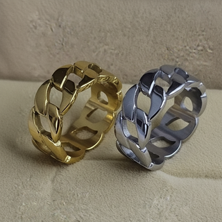 Detail shot chunky chain ring - beide kleuren