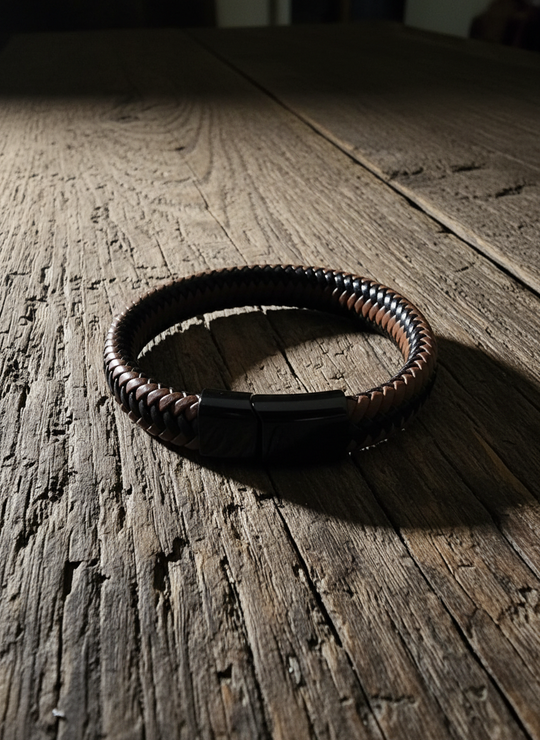 Heren Armband Bruin Zwart Leer