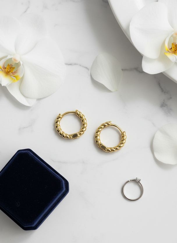 Twisted Hoops Goud 18K