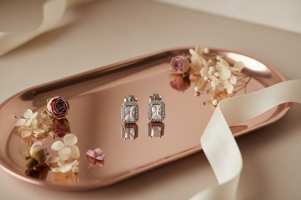 Baguette oorknopjes met elegante elementen