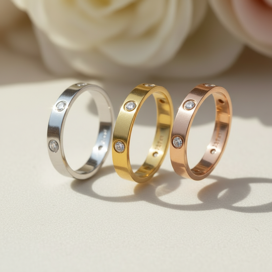 Zwevende vriendschapsringen in 3 kleuren - goud zilver rosé