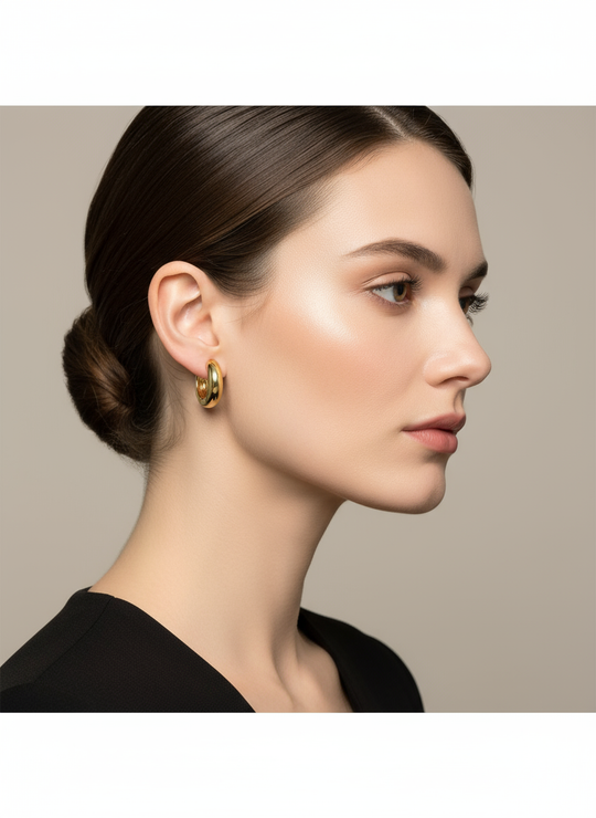 Feine Creolen – 18 Karat vergoldet – Gold &amp; Silber