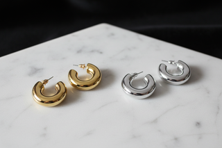 Chunky creool oorbellen beide kleuren - goud en zilver