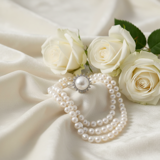 Creatieve styling met parels en rozen