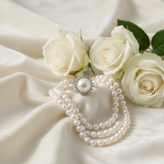 Creatieve styling met parels en rozen